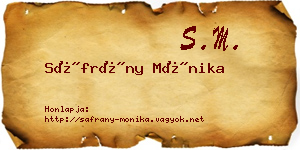 Sáfrány Mónika névjegykártya